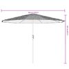 vidaXL Sonnenschirm mit LED und Stahlmast Braun 324x324x247 cm
