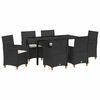 vidaXL Garten Essgruppe 7 stk. Schwarz Poly-Rattan