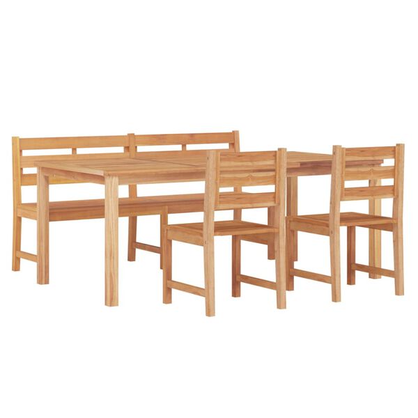 vidaXL 4-tlg. Garten-Essgruppe Massivholz Teak