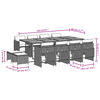 vidaXL 13-tlg. Garten-Essgruppe mit Kissen Grau Poly Rattan