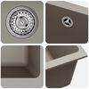 vidaXL Waschbecken Grau 530 x 460 mm 80% Quarz und 20% Harz