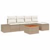 vidaXL Gartensofa-set 6 stk. Beige und Creme Poly-Rattan