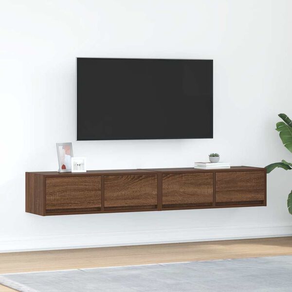 vidaXL TV-Schr&auml;nke 2Stk. Braun Eichen-Optik 80x31x25,5cm Holzwerkstoff