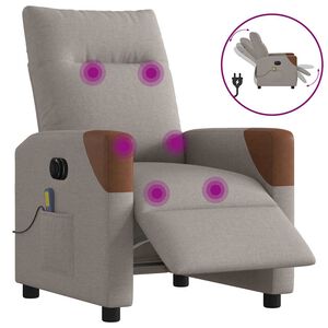 vidaXL Massagesessel Elektrisch Taupe Stoff