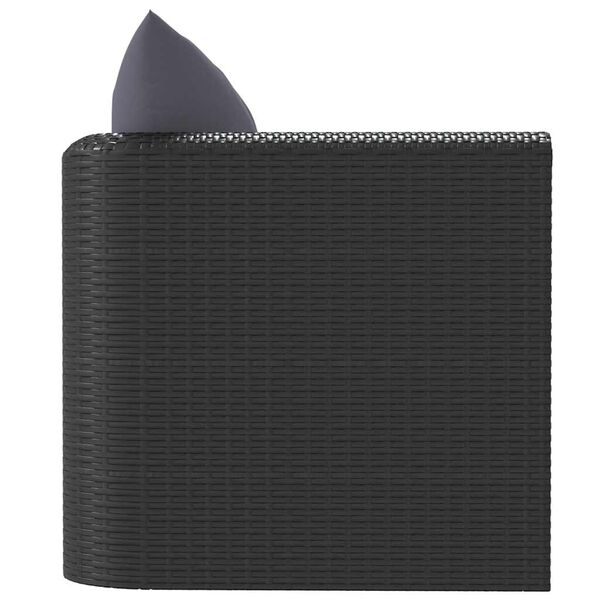 vidaXL Sessel mit Auflagen Poly Rattan Schwarz