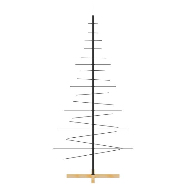 vidaXL Weihnachtsbaum Metall mit Holzst&auml;nder Schwarz 180 cm