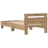vidaXL Bettrahmen mit LED Artisan-Eiche 90 x 190 cm Holzwerkstoff