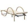 vidaXL Sonnenliegen 2 Stk. mit Auflagen Beige Poly Rattan