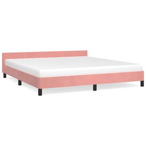 vidaXL Bettgestell mit Kopfteil ohne Matratze Rosa 160x200 cm Samt