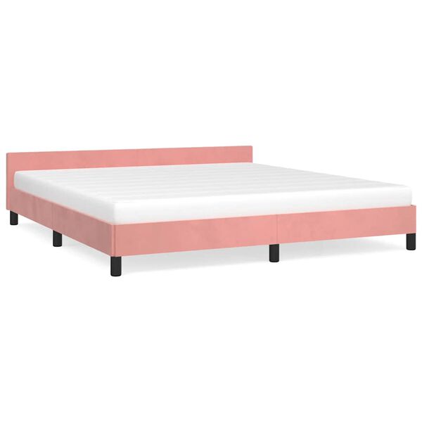 vidaXL Bettgestell mit Kopfteil ohne Matratze Rosa 160x200 cm Samt