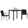 vidaXL Garten Essgruppe 3 pcs Schwarz und Grau PE-Rattan
