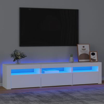 vidaXL TV-Schrank mit LED-Leuchten Weiß 180x35x40 cm