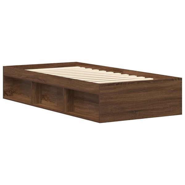 vidaXL Bettgestell Braun Eichen-Optik 75 x 190 cm