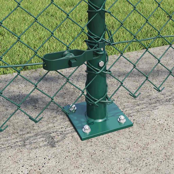 vidaXL Zaunpfosten Gr&uuml;n 25 x 1,2 m (60 x 60 mm Netz) Stahl und PVC