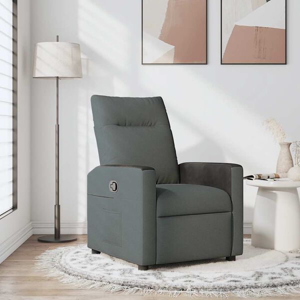 vidaXL Relaxsessel Dunkelgrau Stoff