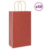 vidaXL Papiertragetaschen 50 Stk. mit Henkeln Rot 21x11x36 cm