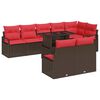 vidaXL Gartensofa-set 9 stk. Braun Poly Rattan