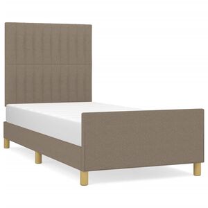 vidaXL Bettgestell ohne Matratze Taupe 90x200 cm Stoff