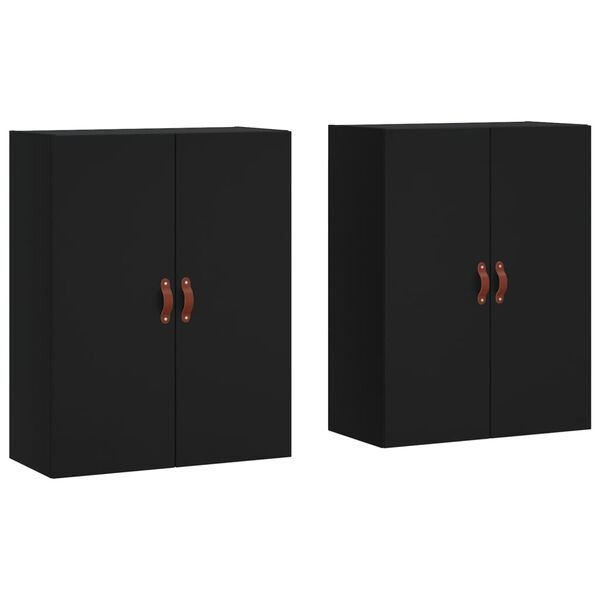 vidaXL Wandschr&auml;nke 2 Stk. Schwarz 69,5x34x90 cm