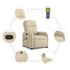 vidaXL Massagesessel Creme Stoff