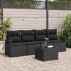 vidaXL Sofa Set 5 pcs Schwarz Poly-Rattan