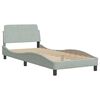 vidaXL Bett mit Matratze "Dover" Hellgrau 90x200 cm Samt
