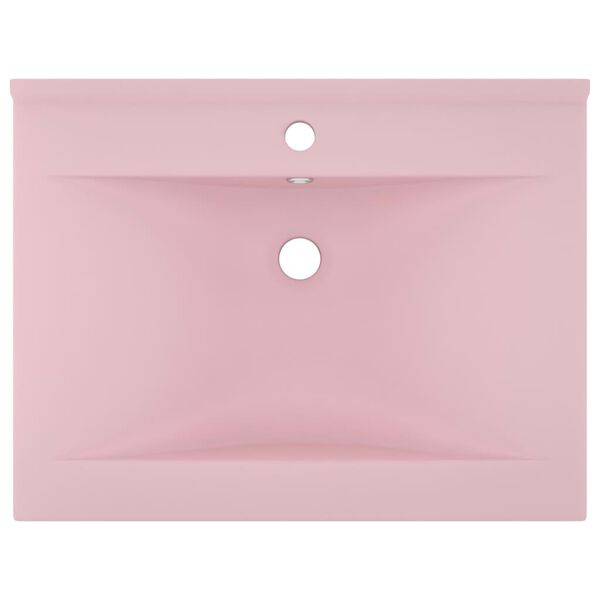vidaXL Luxus-Waschbecken mit Hahnloch Matt-Rosa 60x46 cm Keramik
