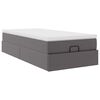 vidaXL Ottoman-Bett mit Matratze Grau 80x200 cm Kunstleder