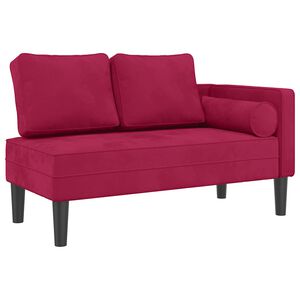 vidaXL Chaiselongue mit Kissen Weinrot Samt