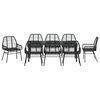 vidaXL Garten Essgruppe 9 pcs Schwarz Poly-Rattan