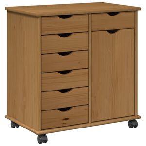 vidaXL Rollschrank 63,5 x 39 x 65,5 cm Massivholz Kiefer Honigbraun