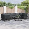 vidaXL Gartensofa-set mit Kissen 8 pcs Schwarz Aluminium