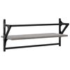 vidaXL Wandregale mit Stangen 2 Stk. Grau Sonoma 65x25x30 cm
