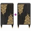 vidaXL Sideboard mit Regal Schwarz 40 x 33 x 75 cm Massivholz Mango
