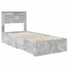 vidaXL Bettrahmen Beton Grau und Silber 75 x 190 cm Holzwerkstoff