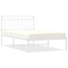 vidaXL Bettgestell mit Kopfteil Metall Wei&szlig; 100x200 cm