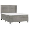 vidaXL Boxspringbett mit Matratze Hellgrau 140x190 cm Samt