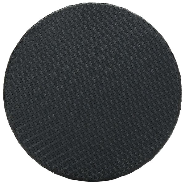 vidaXL 3-tlg. Gartenbar-Set mit Kissen Poly Rattan Schwarz