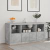 vidaXL Sideboard mit LED-Leuchten Betongrau 142,5x37x67 cm