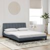 vidaXL Bettgestell mit LED ohne Matratze "Hanko" Dunkelgrau 160x200 cm Samt
