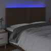 vidaXL LED Kopfteil Dunkelbraun 200x5x118/128 cm Stoff
