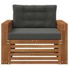 vidaXL Outdoor-Sofagarnitur Massives Akazienholz und Polyester Natur