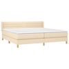 vidaXL Boxspringbett mit Matratze Creme 200x200 cm Stoff
