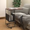 vidaXL Beistelltisch mit Rollen Schwarz 55x36x63,5 cm Holzwerkstoff