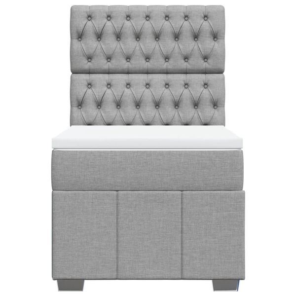 vidaXL Boxspringbett mit Matratze Hellgrau 80x200 cm Stoff