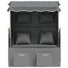 vidaXL Strandkorb mit Kissen Poly Rattan Massivholz Anthrazit Schwarz
