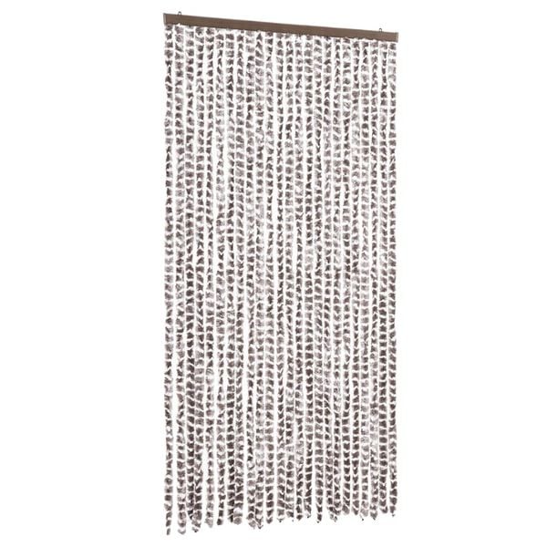 vidaXL Insektenschutz-Vorhang Taupe und Wei&szlig; 100x220 cm Chenille