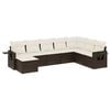 vidaXL 9-tlg. Garten-Sofagarnitur mit Kissen Braun Poly Rattan