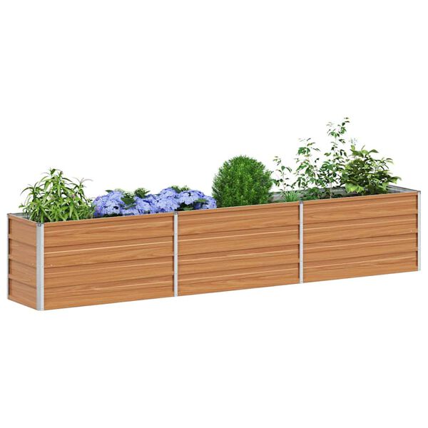vidaXL Hochbeet Hellbraun 240 x 40 x 45 cm Verzinkter Stahl