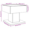 vidaXL LED-Couchtisch Grau Sonoma 50x50x45 cm Holzwerkstoff